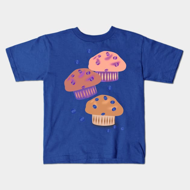 Muffins and Coffee Kids T-Shirt by RoxanneG